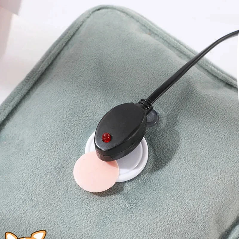 Rechargeable Electric Hot Water Bottle with Soft Microfiber Coating for Reducing Muscle Back, Menstrual Pain and Keeping You Warm