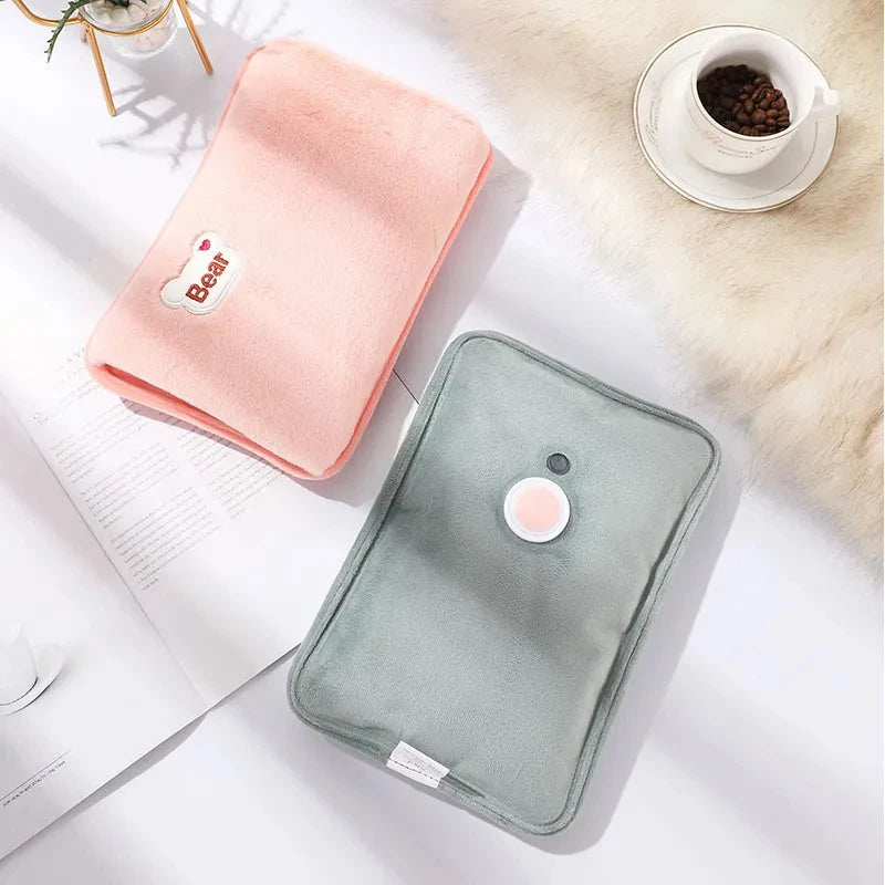 Rechargeable Electric Hot Water Bottle with Soft Microfiber Coating for Reducing Muscle Back, Menstrual Pain and Keeping You Warm