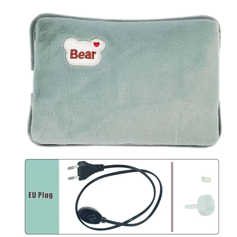 Rechargeable Electric Hot Water Bottle with Soft Microfiber Coating for Reducing Muscle Back, Menstrual Pain and Keeping You Warm