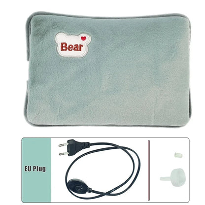 Rechargeable Electric Hot Water Bottle with Soft Microfiber Coating for Reducing Muscle Back, Menstrual Pain and Keeping You Warm
